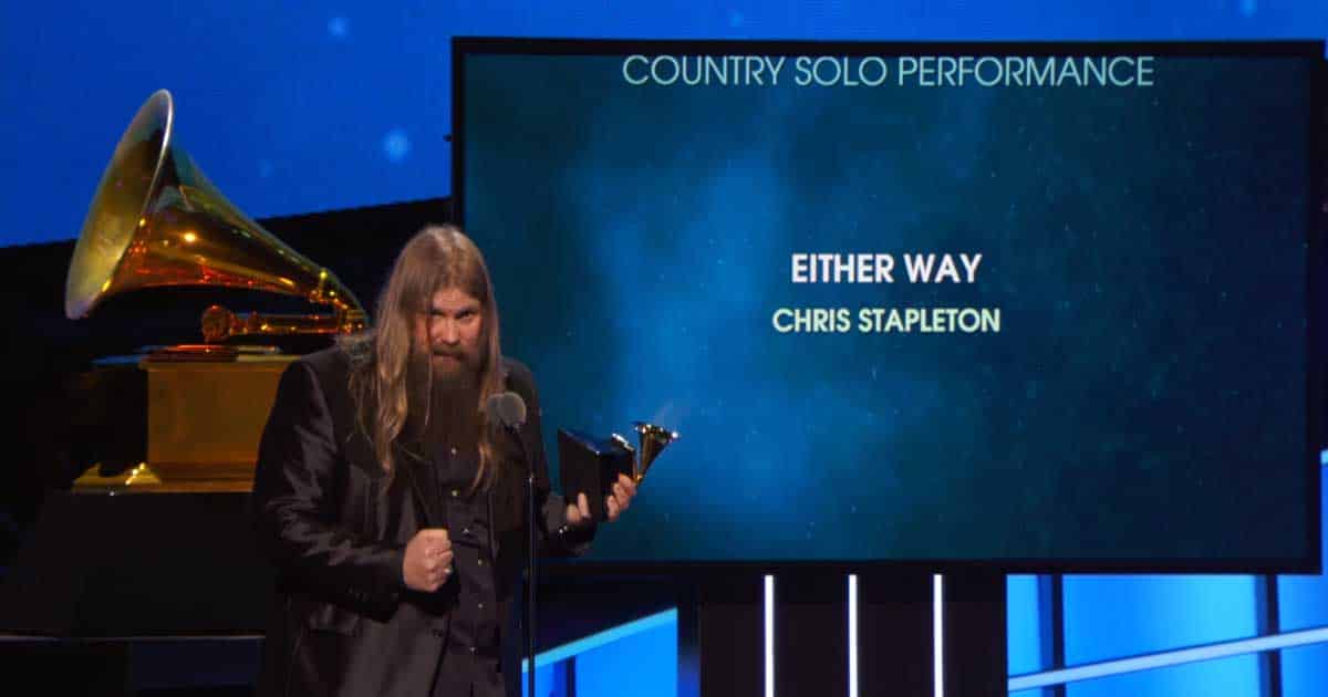 Chris Stapleton 1 of 3: 2018 Grammy Award for Best Country Solo Performance