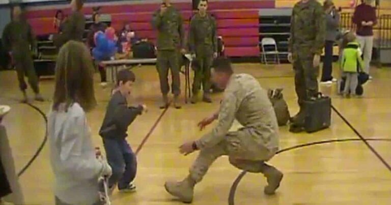 Marine Meets Son with Cerebral Palsy Walk for the First Time