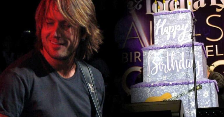 Keith Urban Jumps Out of a Cake in Loretta Lynn’s All-Star Bash