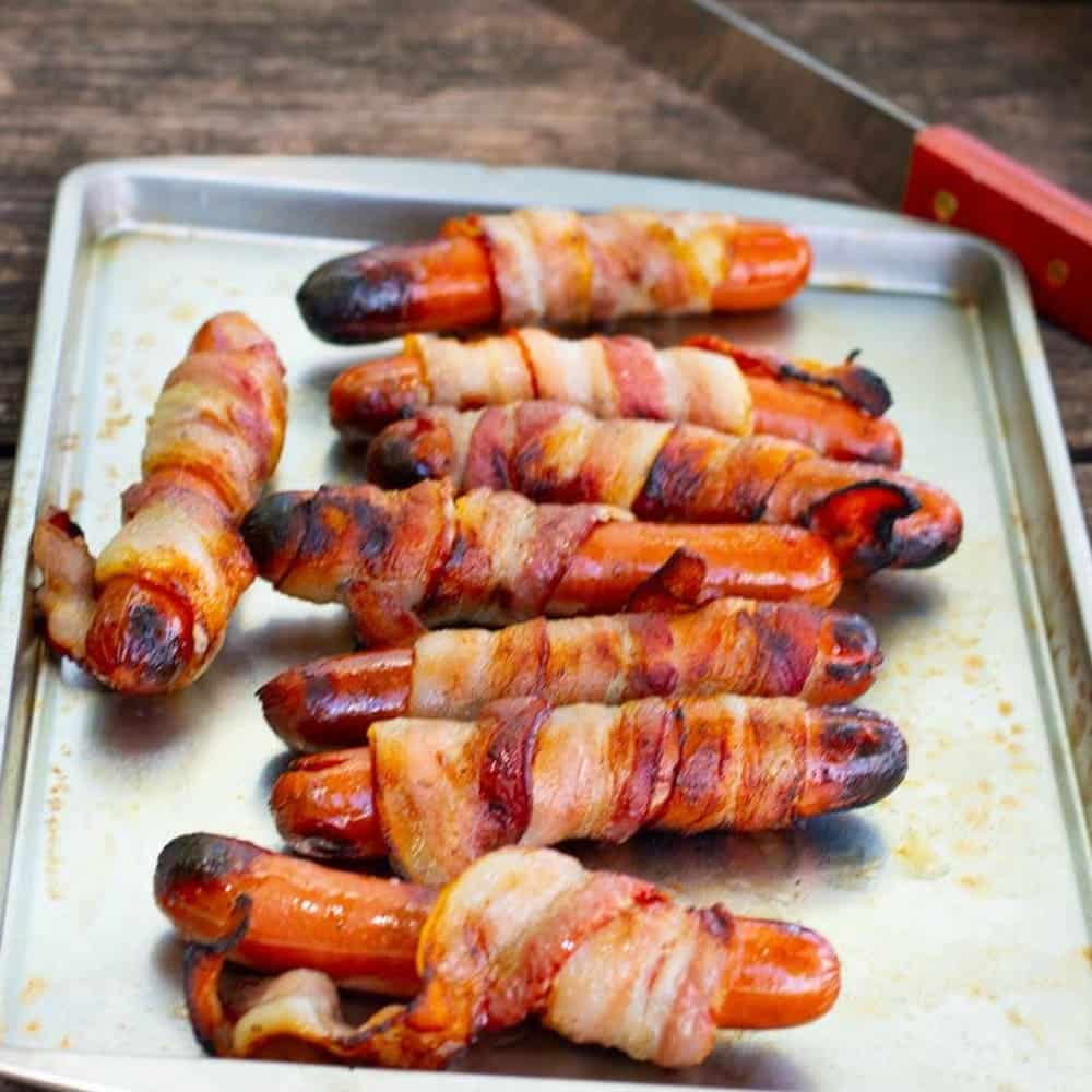 Campfire Bacon Wrapped Hot Dogs Recipe