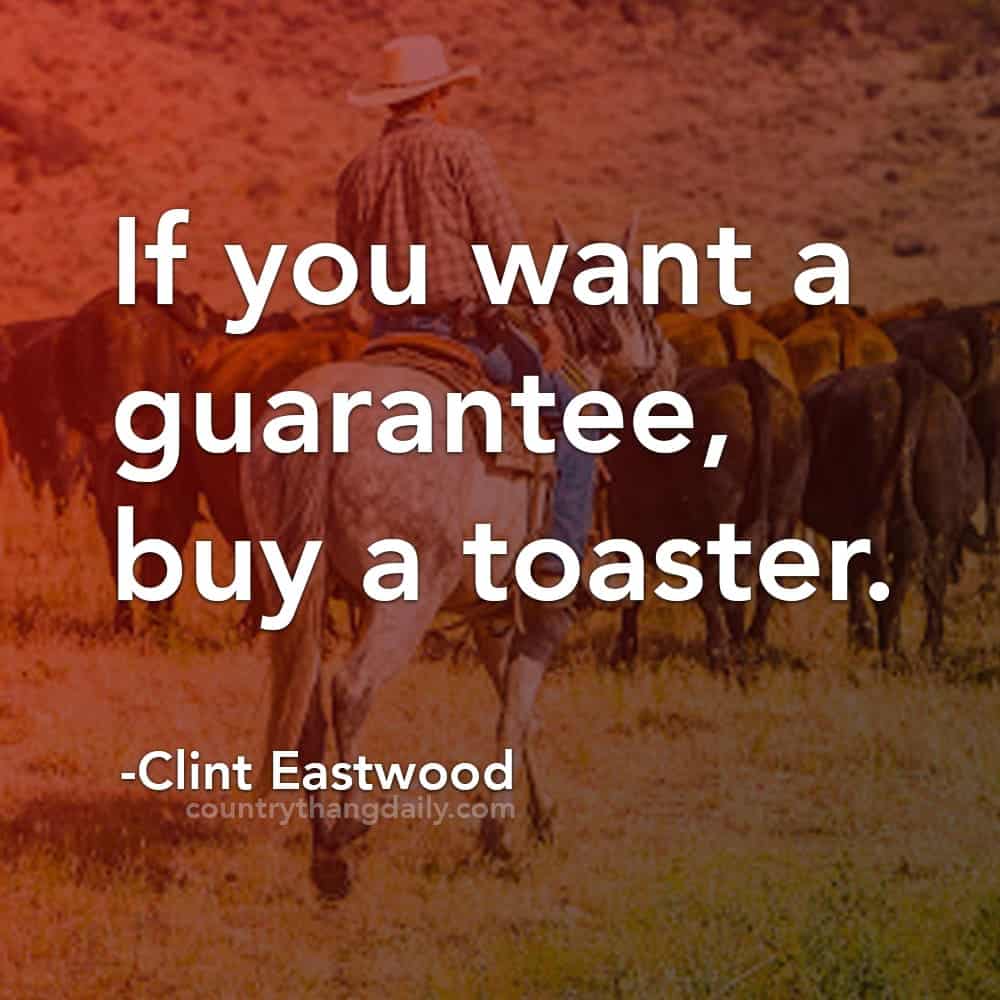 Clint Eastwood Quotes - If you want a guarantee, buy a toaster