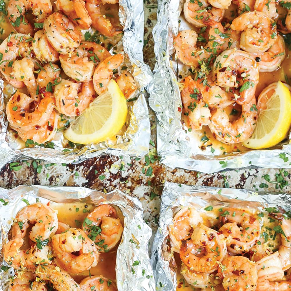 Shrimp Scampi Foil Packets Recipe