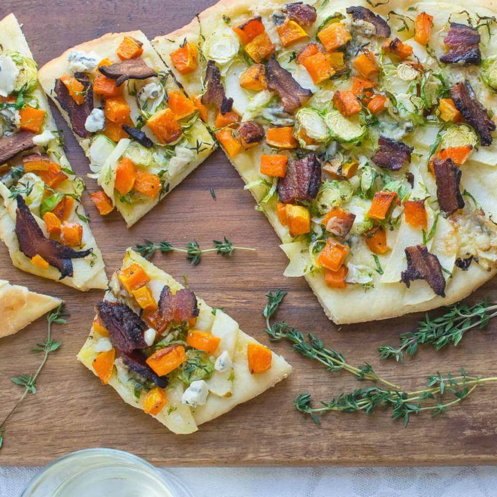 Bacon, Butternut and Blue Cheese Flatbread Southern Recipe