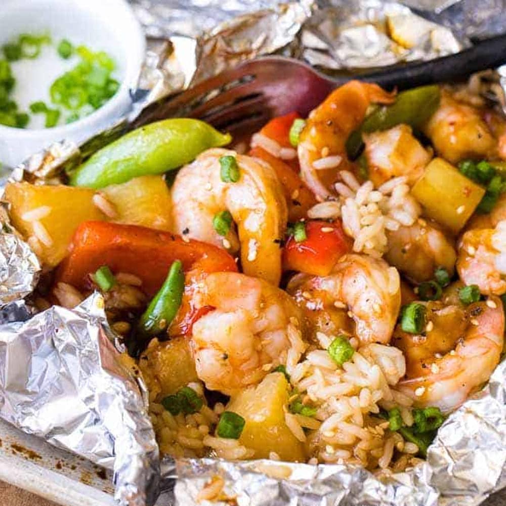 Teriyaki Shrimp Foil Packets Recipe