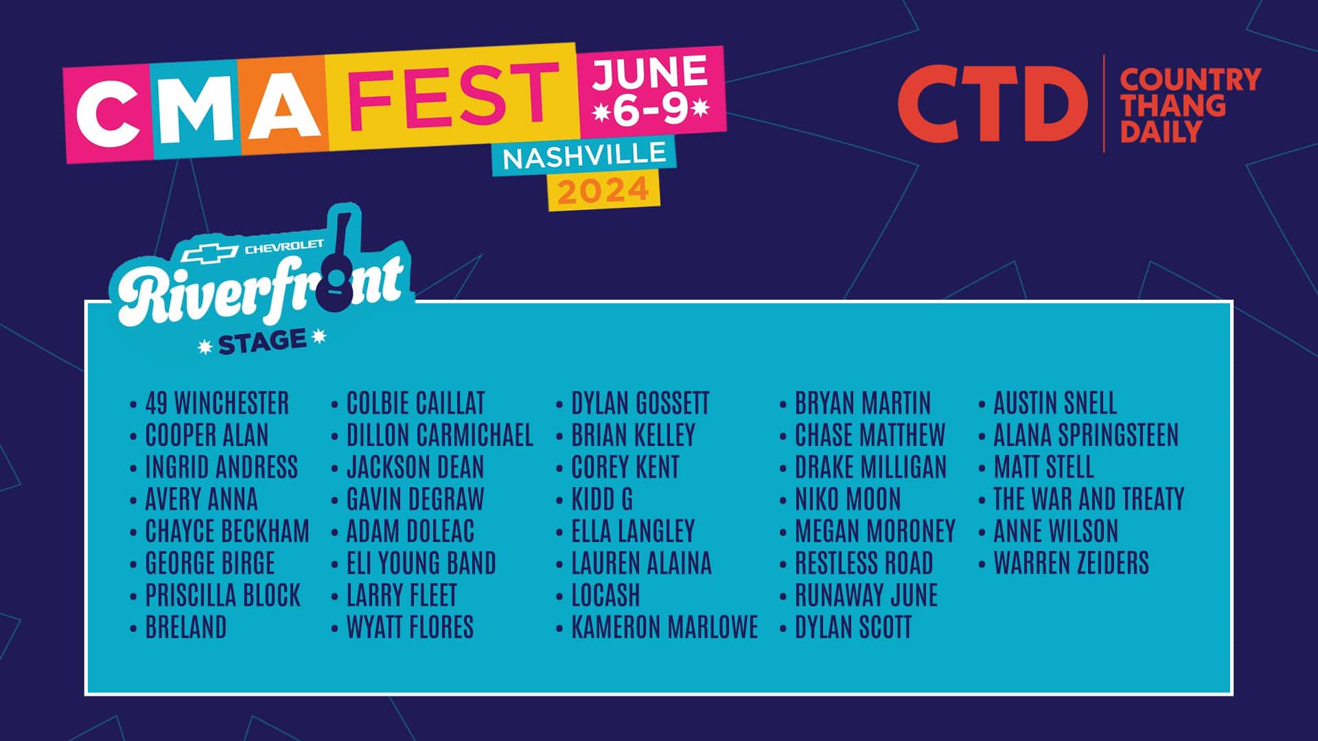 CMA Fest 2024 - Chevy Vibes Stage Performers