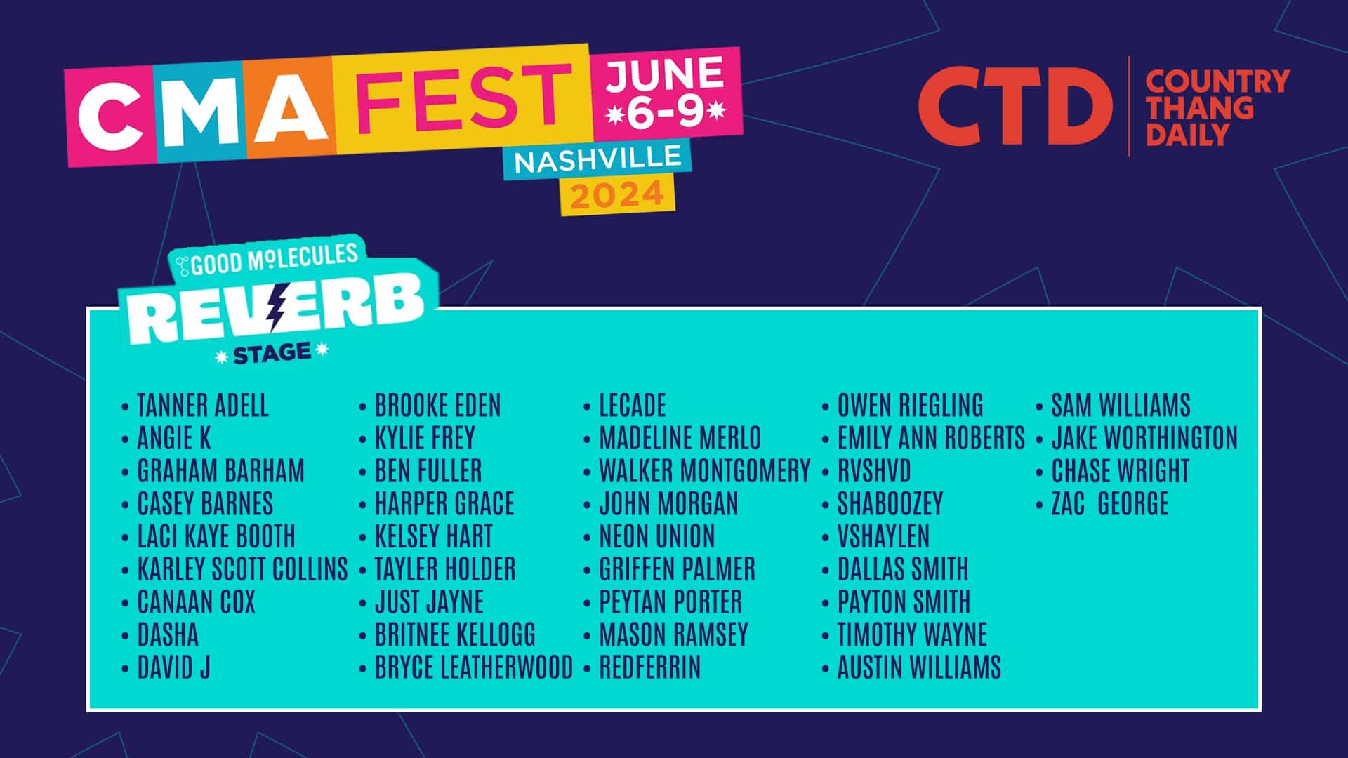 CMA Fest 2024 - Good Molecules Reverb Stage Performers