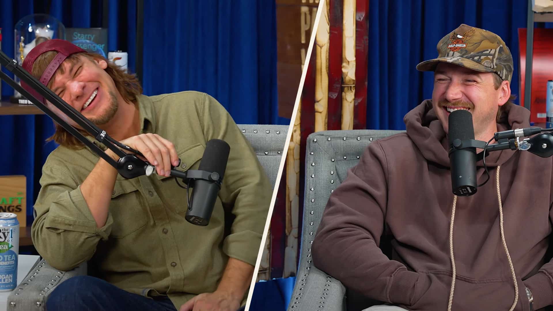 Morgan Wallen laughs during Theo Von's podcast as he jokes about needing breathalyzers in all his vehicles, referencing his Davidson County arrest.