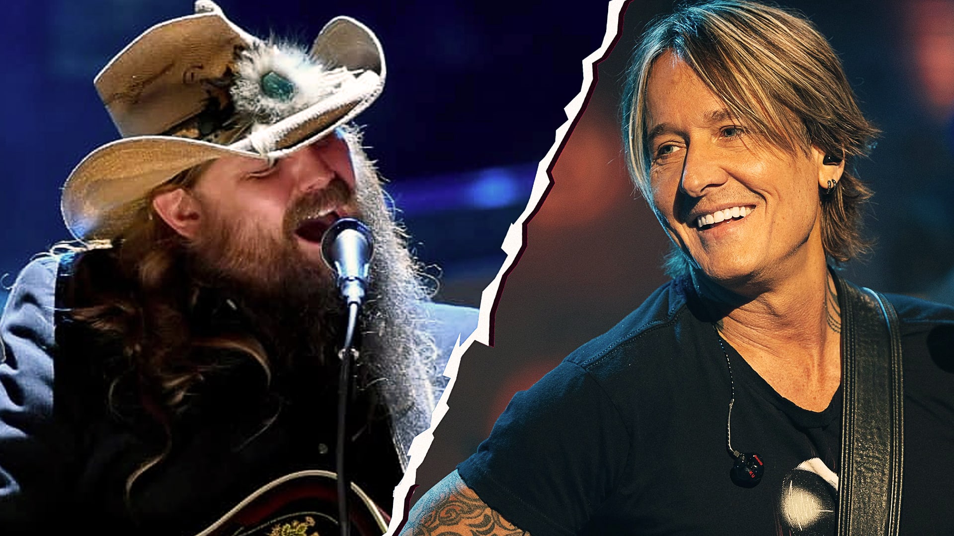 Chris Stapleton and Keith Urban side by side as fans debate Stapleton's powerful ACM performance of "Blue Ain't Your Color" and whether it outshined the original.