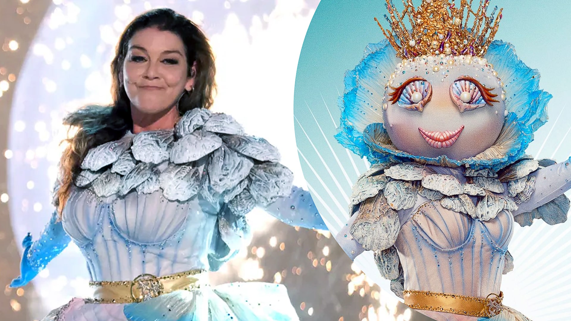 Gretchen Wilson revealed as Pearl on The Masked Singer after winning Season 13, wearing an elaborate sea-themed costume that symbolized her surprising comeback to mainstream entertainment.