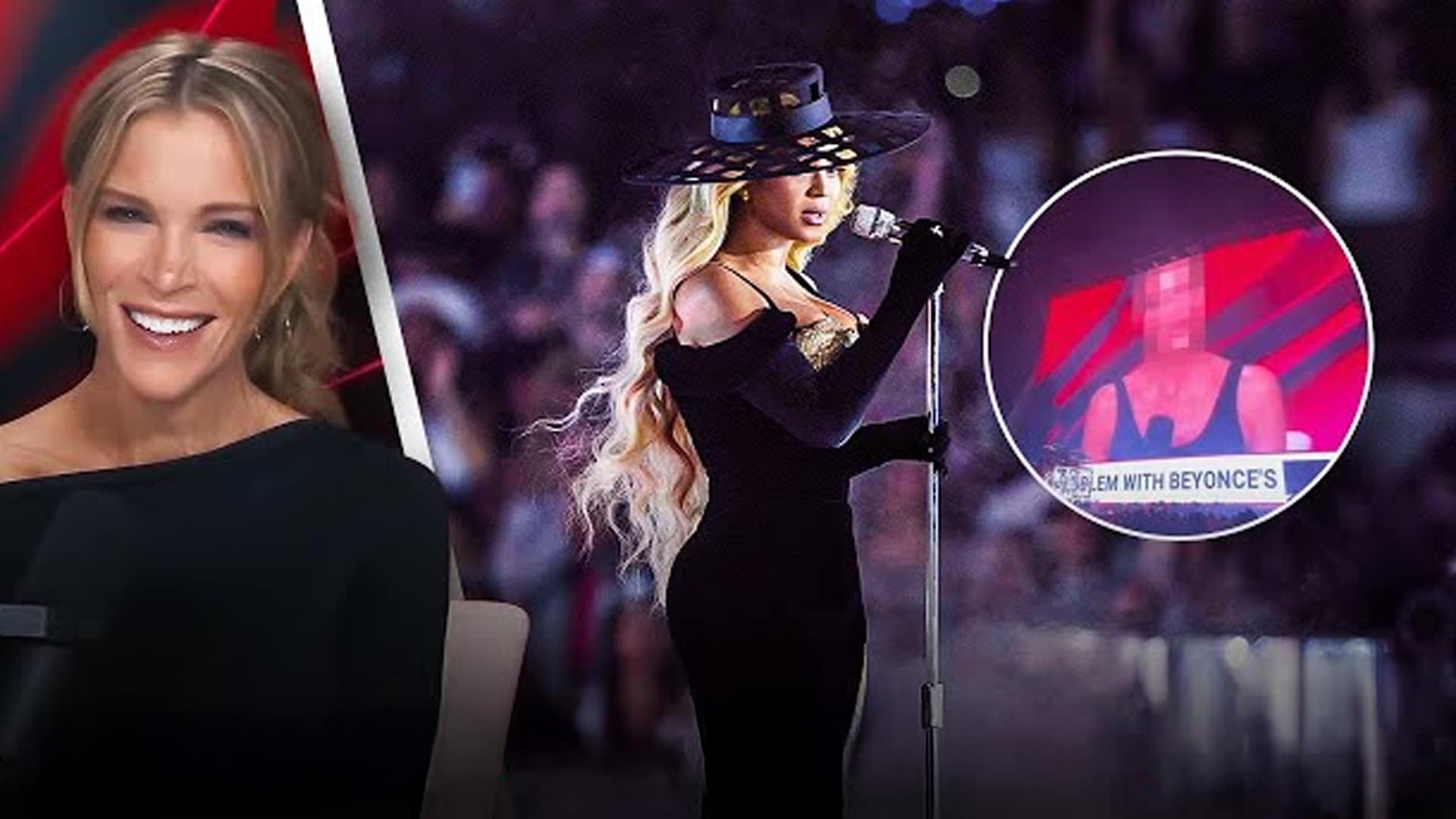 Megyn Kelly reacts after Beyoncé features her in tour footage during the Cowboy Carter Tour.