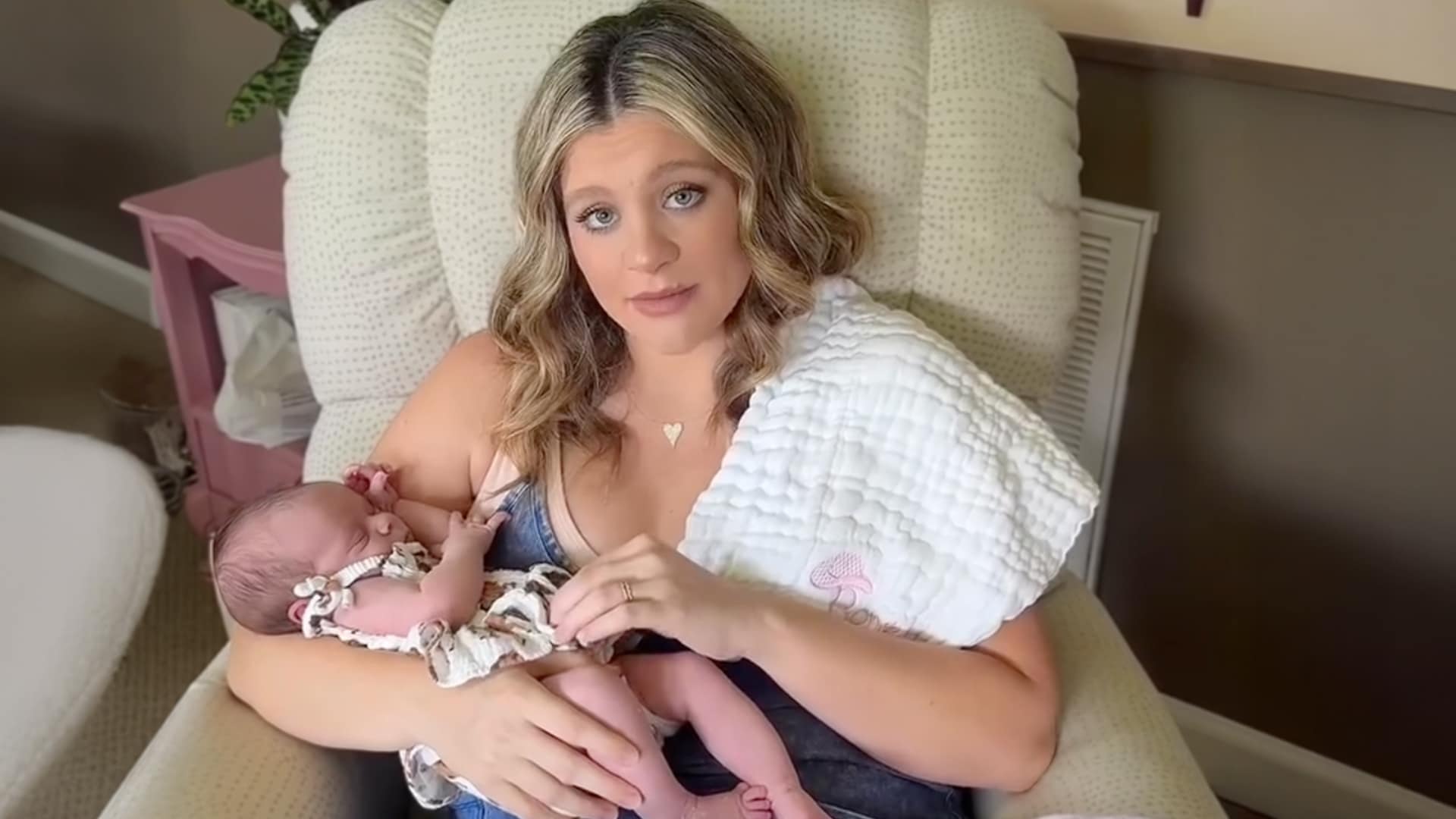 Lauren Alaina fires back at trolls who mom-shame her for bottle-feeding her newborn, pictured holding baby Beni Doll Arnold.