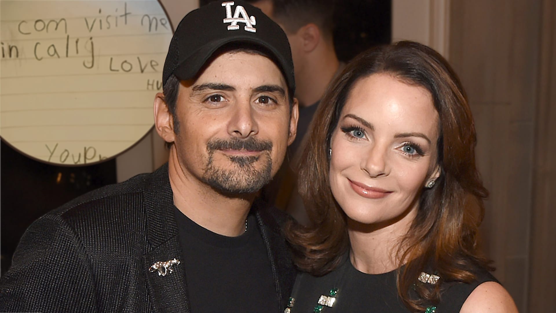 Brad Paisley and wife Kimberly Williams-Paisley smile together as they celebrate son Huck leaving for college and reflect on his childhood note.