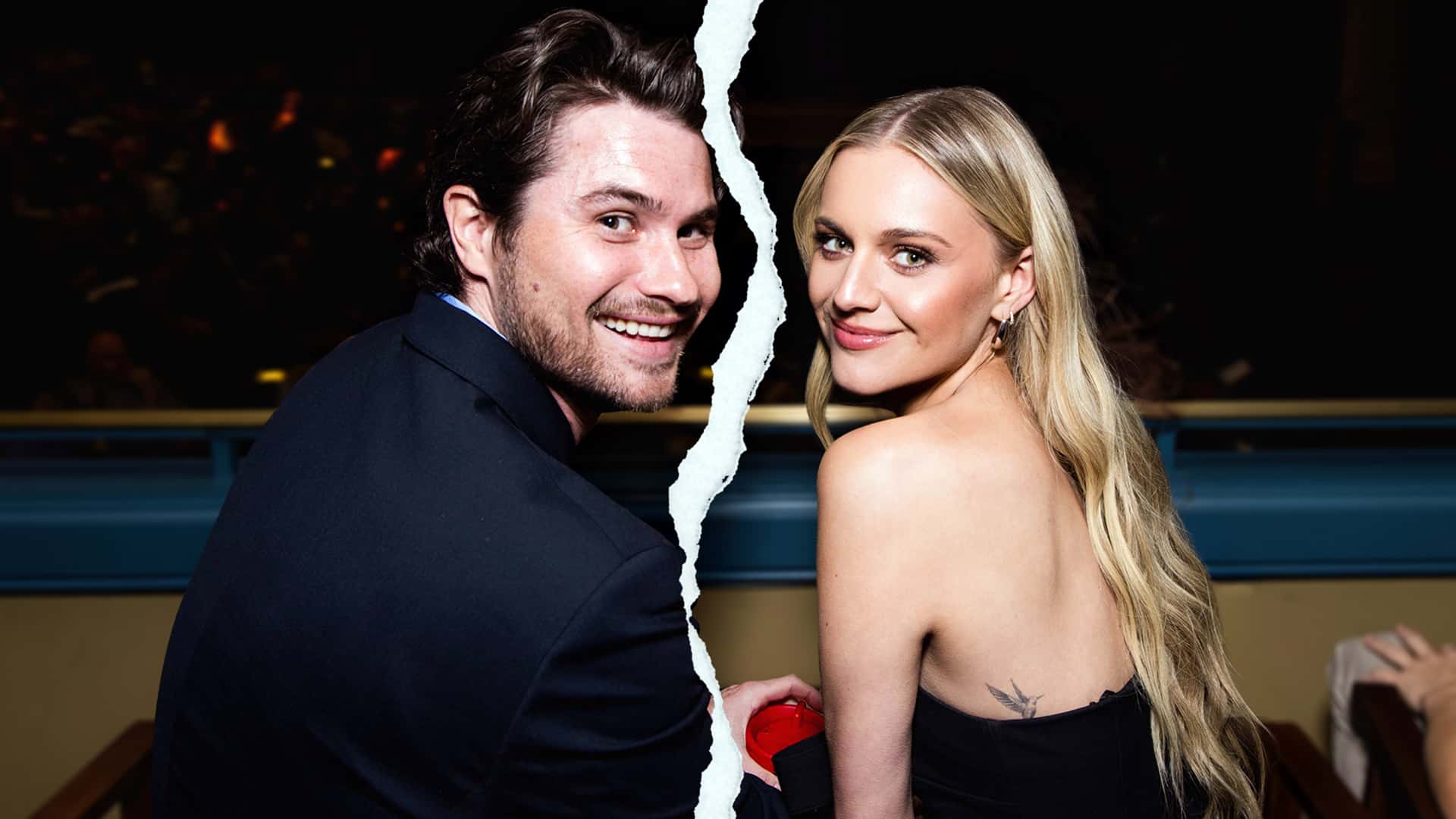 Split photo of Kelsea Ballerini and Chase Stokes, symbolizing the end of their nearly three-year relationship.