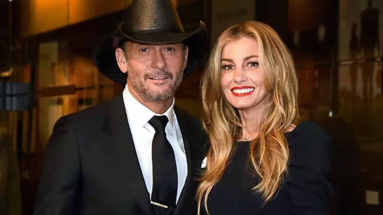 Tim McGraw and Faith Hill smiling together as McGraw honors her 58th birthday with heartfelt tribute.