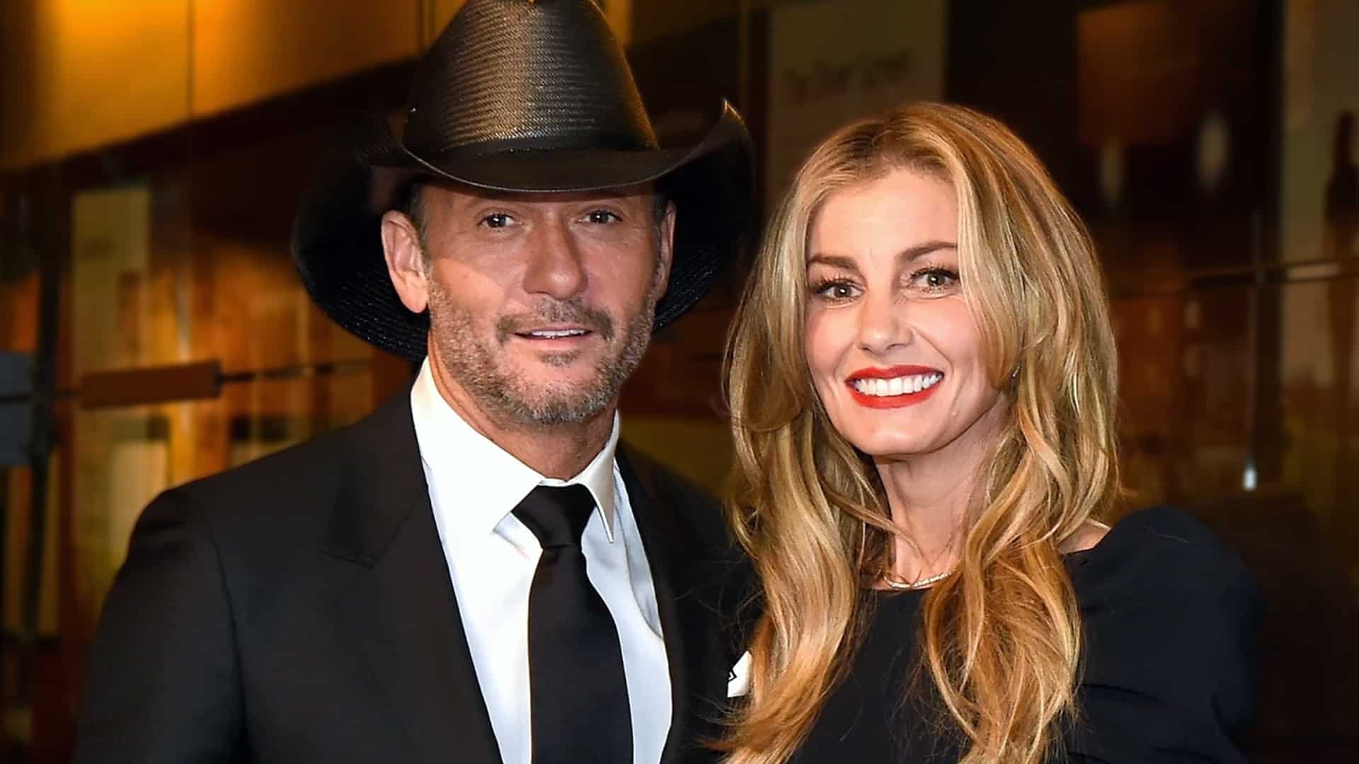Country power couple Tim McGraw and Faith Hill posing side by side, celebrating 29 years of love and music with McGraw’s touching anniversary message.