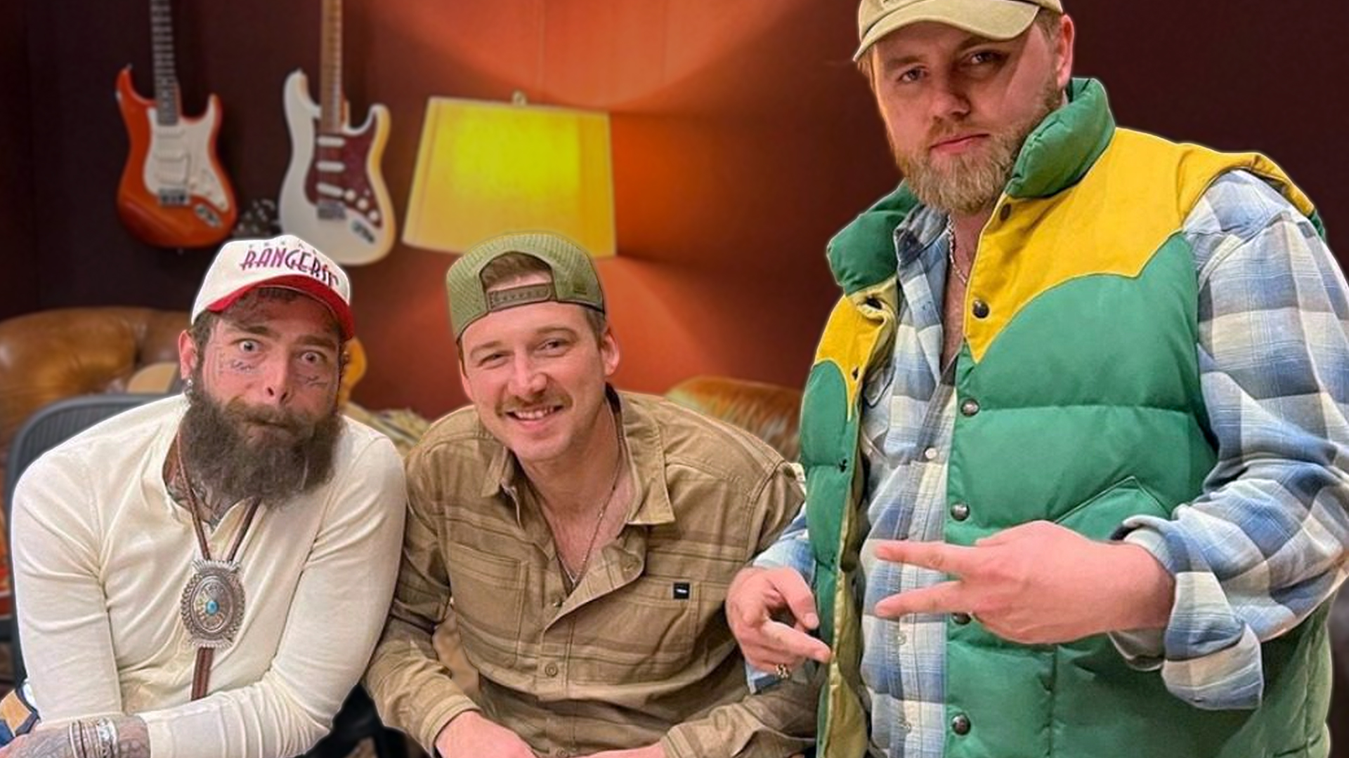 Post Malone, Morgan Wallen, and Ernest hanging out together in the studio, with Ernest casually revealing he smoked a weed vape pen inside the White House West Wing during a private tour.