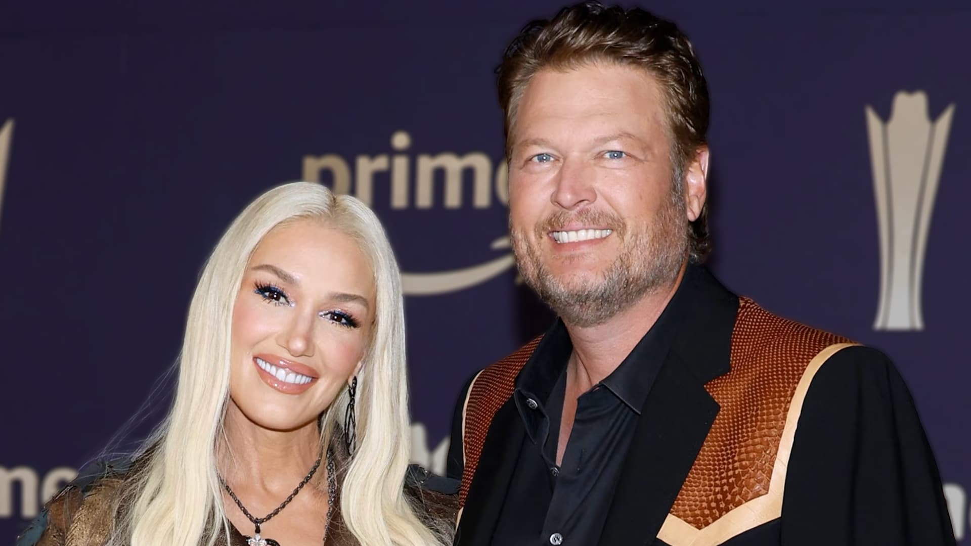 Blake Shelton and Gwen Stefani smile together at a Prime Video event, Blake in a stylish jacket, as he shares that bringing Gwen to his Oklahoma ranch and watching her embrace country life is one of the greatest joys of his life in 2025.
