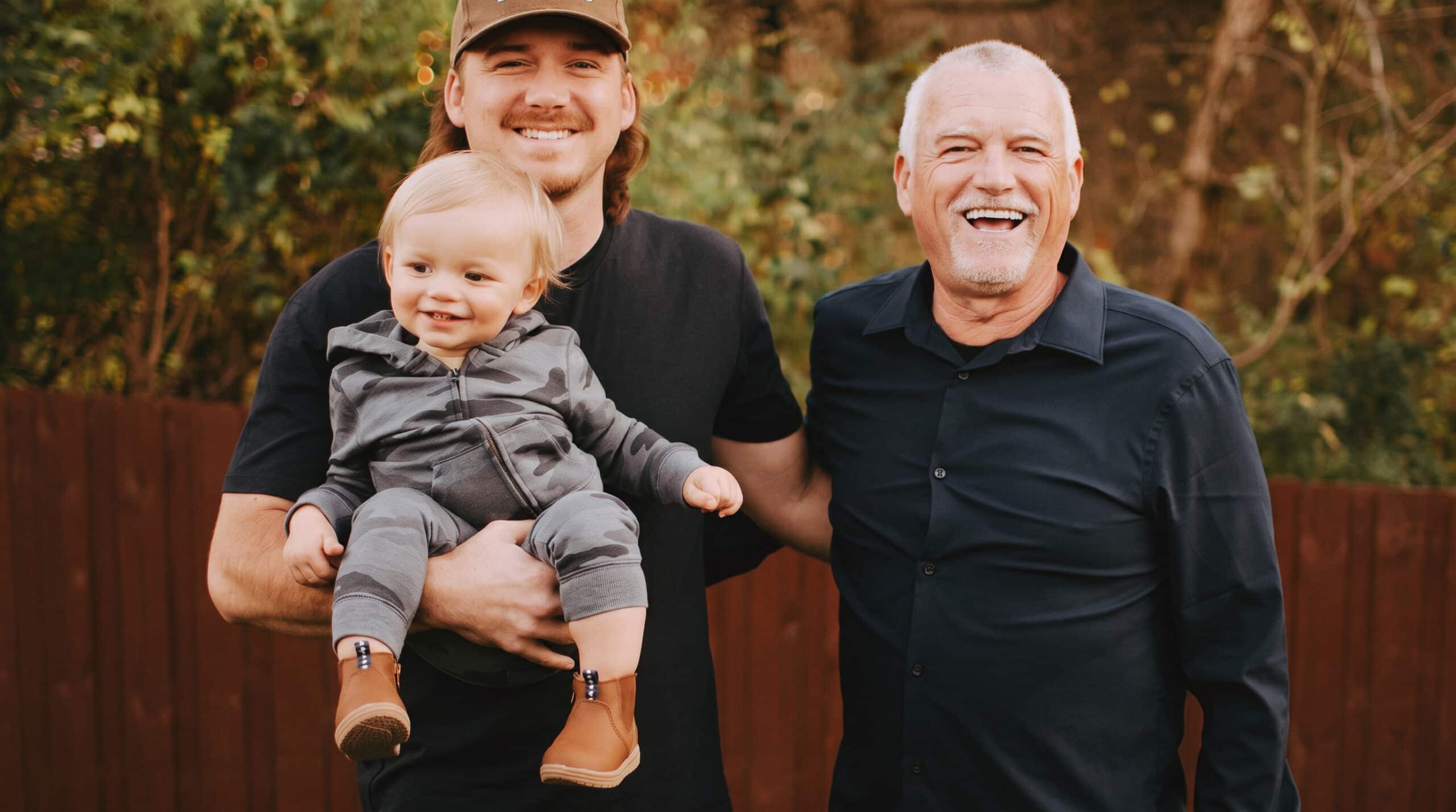 Morgan Wallen standing with his father, shown alongside news that his dad is launching a Christian Bible study show on Wallen's SiriusXM station.