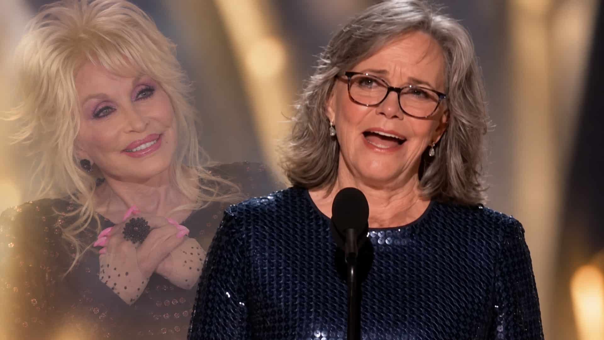 Sally Field appears emotional during her Emmys tribute speech calling Dolly Parton an angel on earth.