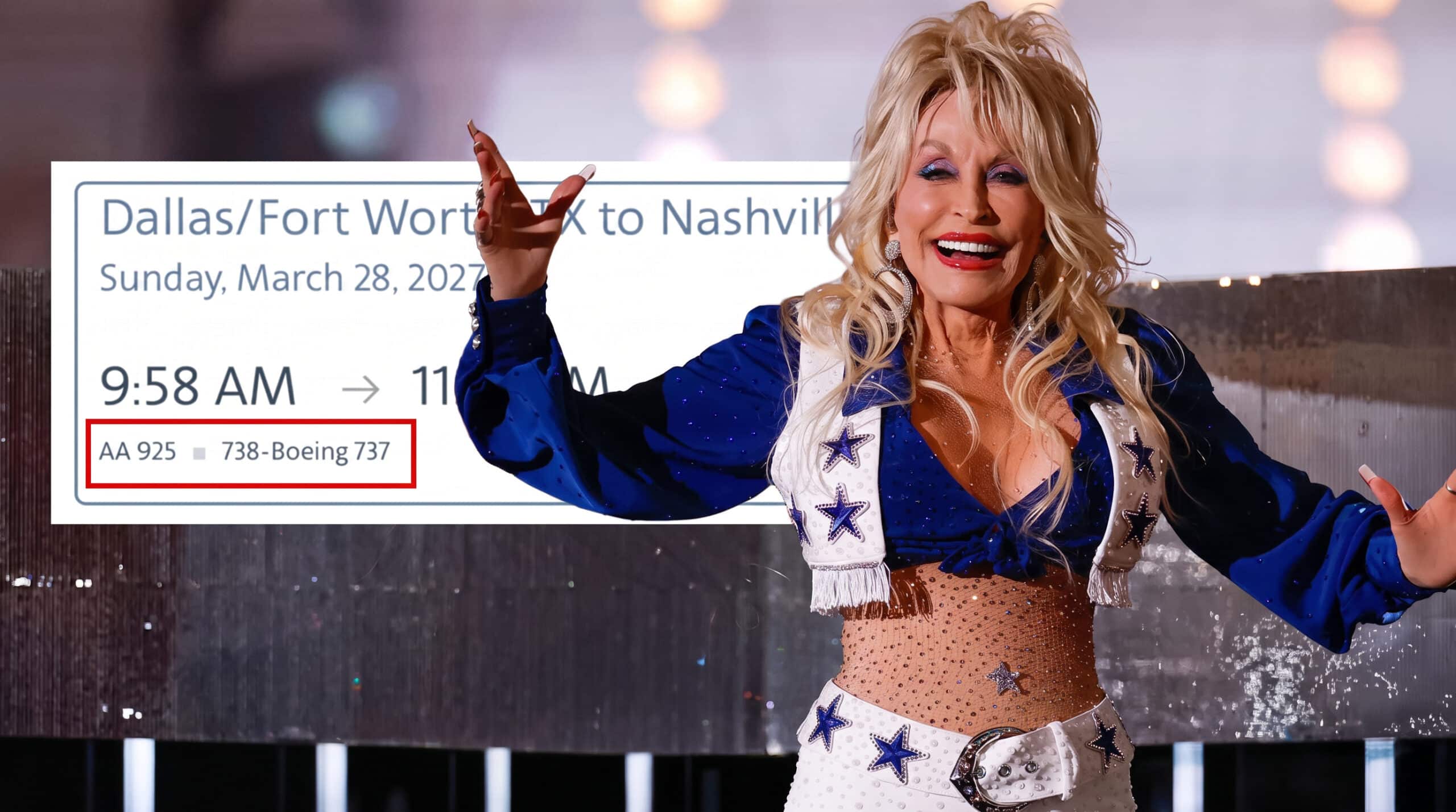 Dolly Parton appears with American Airlines Flight 925 after her passing, as the airline honors the country legend with the 9 to 5 number.