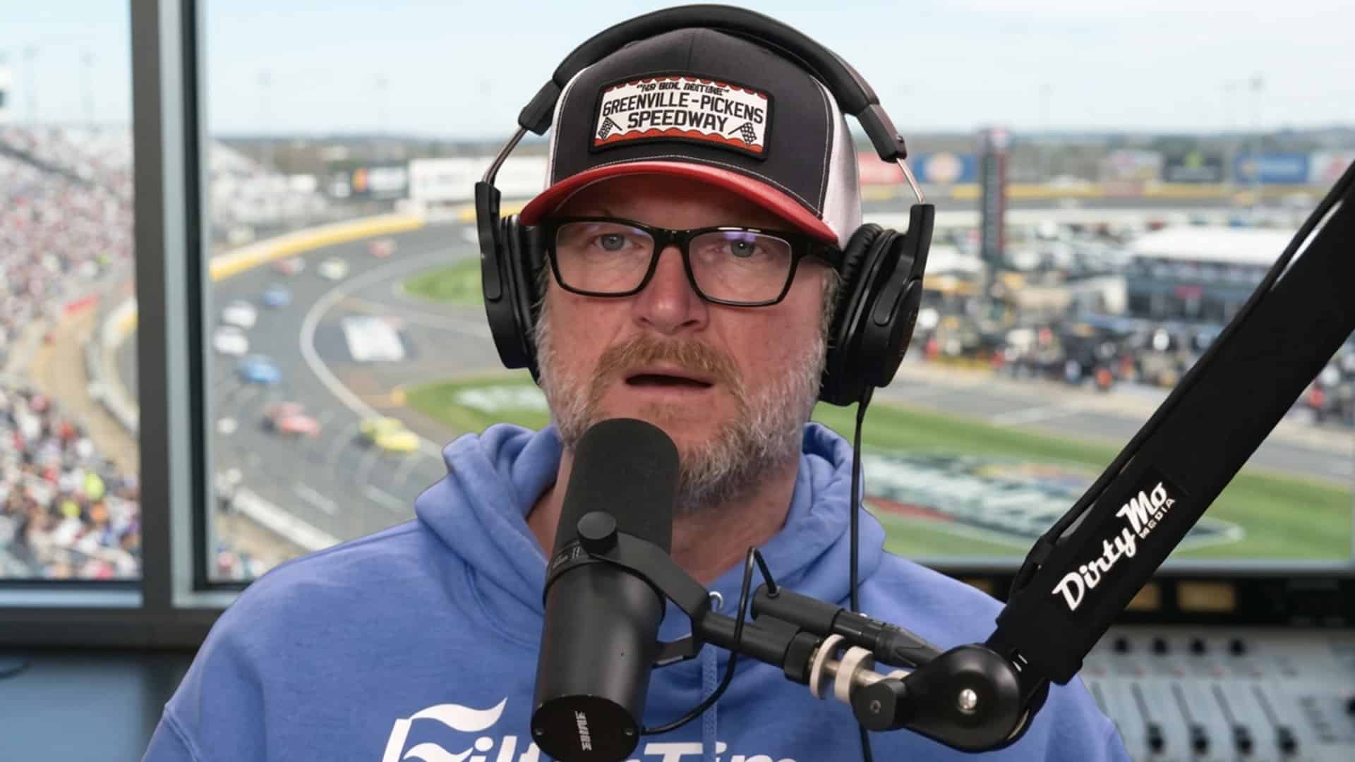 Dale Earnhardt Jr. appears talking as the “Raise Hell, Praise Dale” speeding excuse sparks a response from Greensboro Police.
