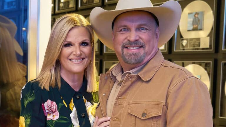 Garth Brooks and Trisha Yearwood are shown together as their love story began at a demo session and a promise he kept.