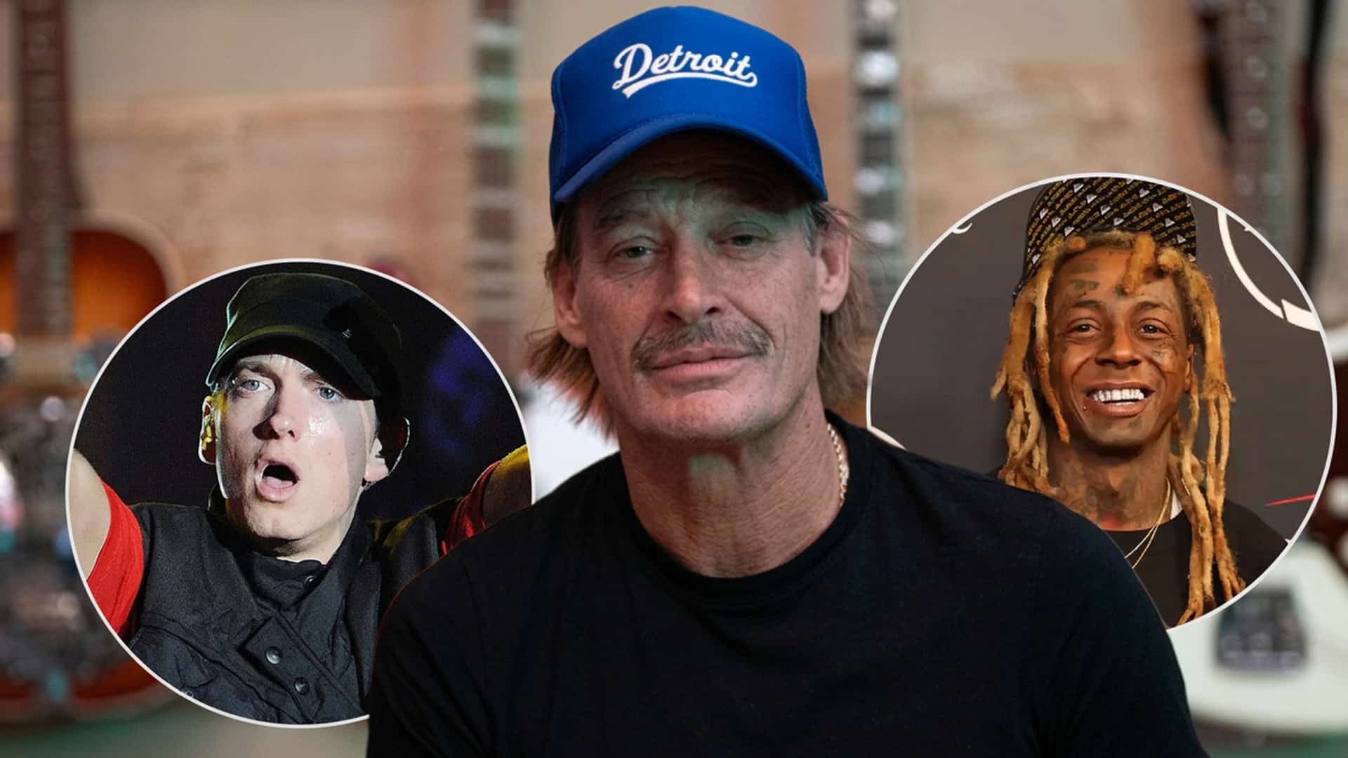 Kid Rock appears with Lil Wayne and Eminem insets as he gives Lil Wayne the “7 Sins” feature and keeps Eminem on Halfway 2 Jesus.