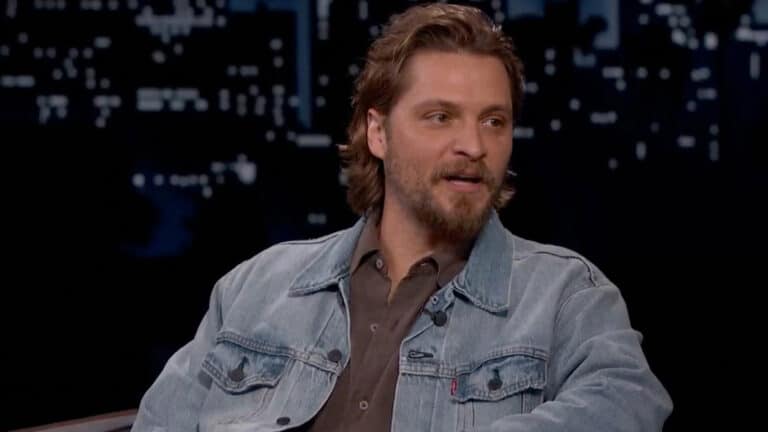 Luke Grimes is shown talking as he explains why he won’t watch Kayce Dutton even though millions watch Yellowstone.