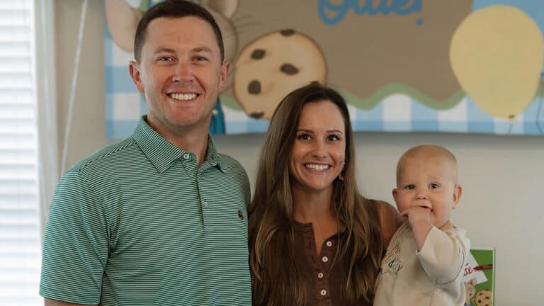 Scotty McCreery, Gabi, and son Ollie appear together as Ollie turned 1 with an “If You Give a Mouse a Cookie” party.